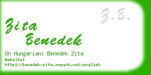 zita benedek business card